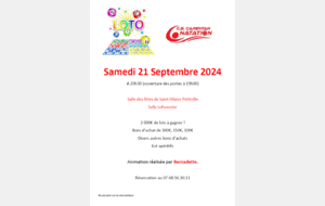 Loto du club samedi 21 septembre