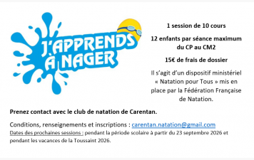 J'apprends à nager