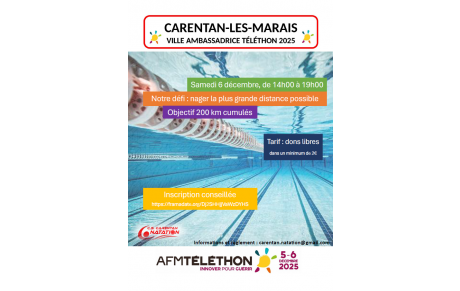 Défi 5 heures de natation pour le Téléthon