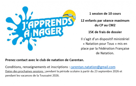 J'apprends à nager